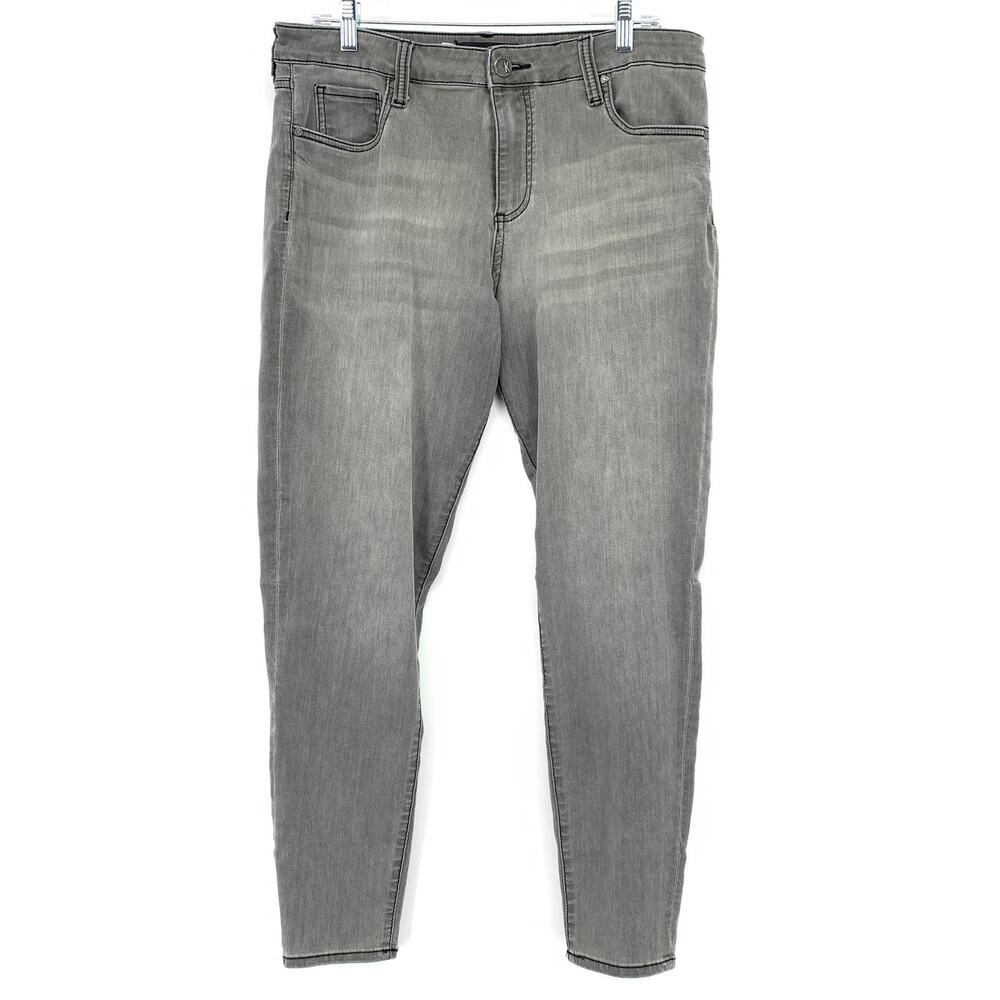Kut From The Kloth Donna High Rise Ankle Skinny Jeans Womens Sz 12 Gray Wash